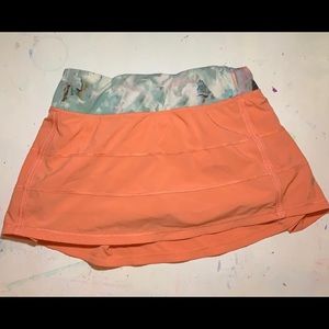 ⭐️RARE⭐️Lululemon Pace Rival Skirt II Size 4 Plum Peach Blushed Illusion Skort